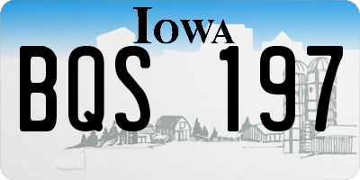 IA license plate BQS197