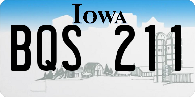 IA license plate BQS211