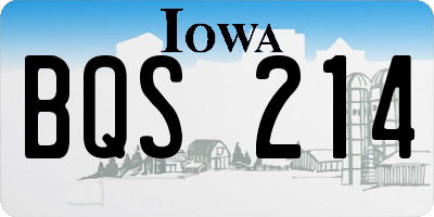 IA license plate BQS214