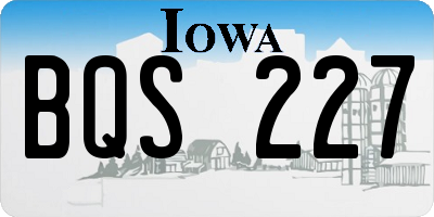 IA license plate BQS227