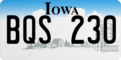 IA license plate BQS230