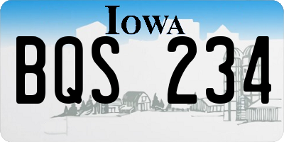 IA license plate BQS234