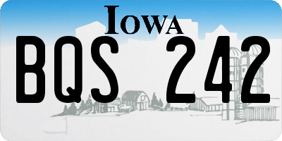 IA license plate BQS242