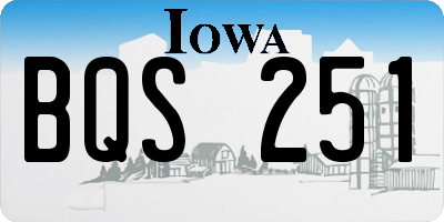 IA license plate BQS251