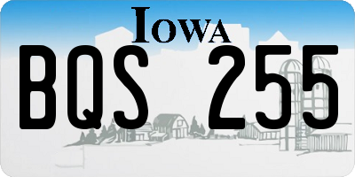 IA license plate BQS255