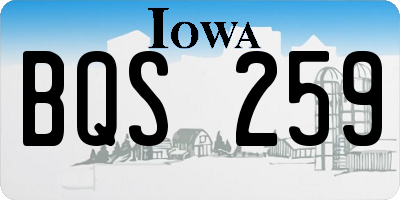 IA license plate BQS259