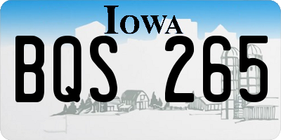 IA license plate BQS265