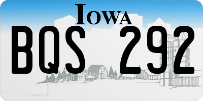 IA license plate BQS292