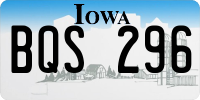IA license plate BQS296