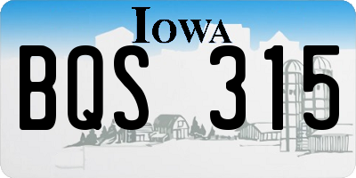 IA license plate BQS315