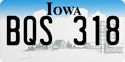 IA license plate BQS318