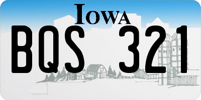 IA license plate BQS321
