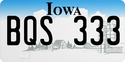 IA license plate BQS333