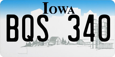 IA license plate BQS340