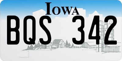 IA license plate BQS342