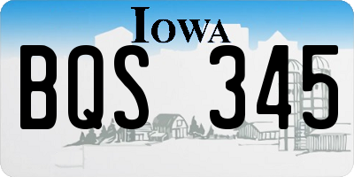 IA license plate BQS345