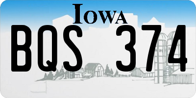 IA license plate BQS374