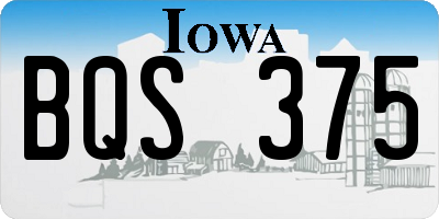 IA license plate BQS375