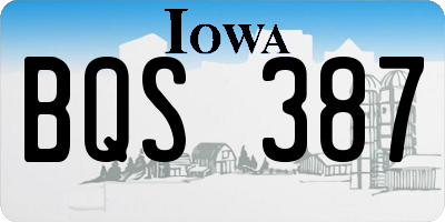 IA license plate BQS387
