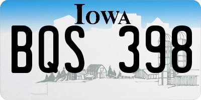 IA license plate BQS398
