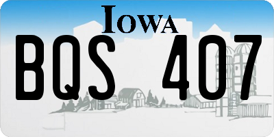 IA license plate BQS407
