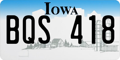 IA license plate BQS418