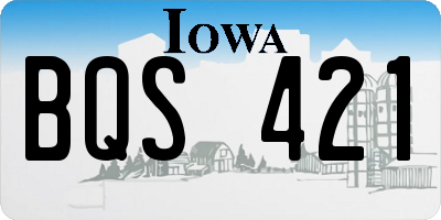 IA license plate BQS421