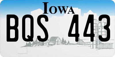 IA license plate BQS443