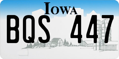 IA license plate BQS447