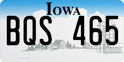 IA license plate BQS465