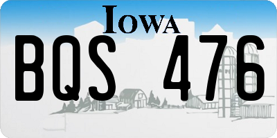 IA license plate BQS476