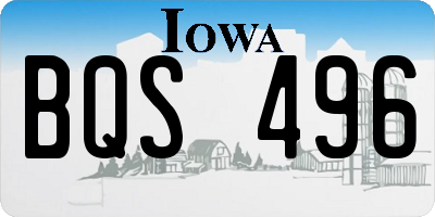 IA license plate BQS496