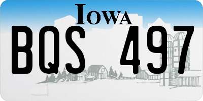 IA license plate BQS497