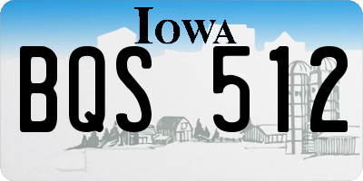 IA license plate BQS512