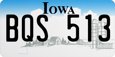 IA license plate BQS513