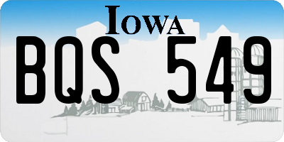 IA license plate BQS549