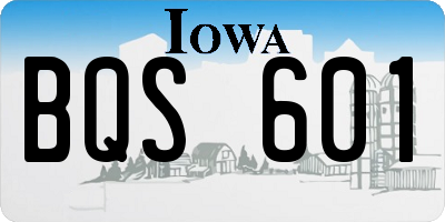 IA license plate BQS601