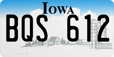 IA license plate BQS612