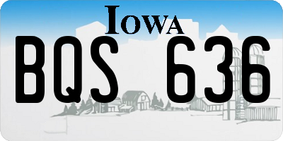 IA license plate BQS636