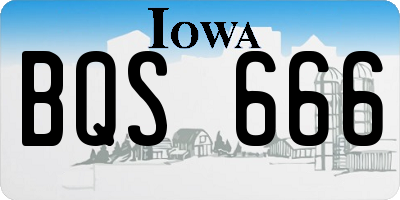 IA license plate BQS666