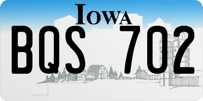 IA license plate BQS702