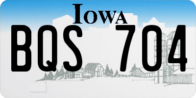 IA license plate BQS704