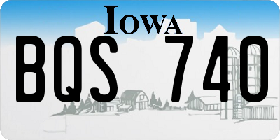 IA license plate BQS740