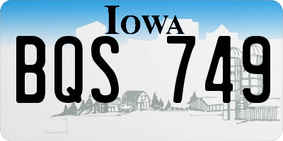 IA license plate BQS749