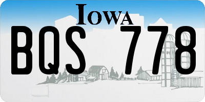 IA license plate BQS778