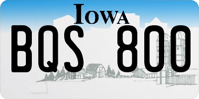 IA license plate BQS800