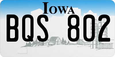 IA license plate BQS802