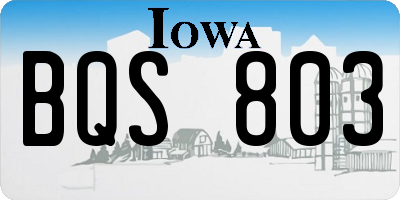 IA license plate BQS803