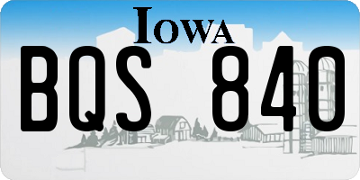 IA license plate BQS840