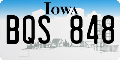IA license plate BQS848
